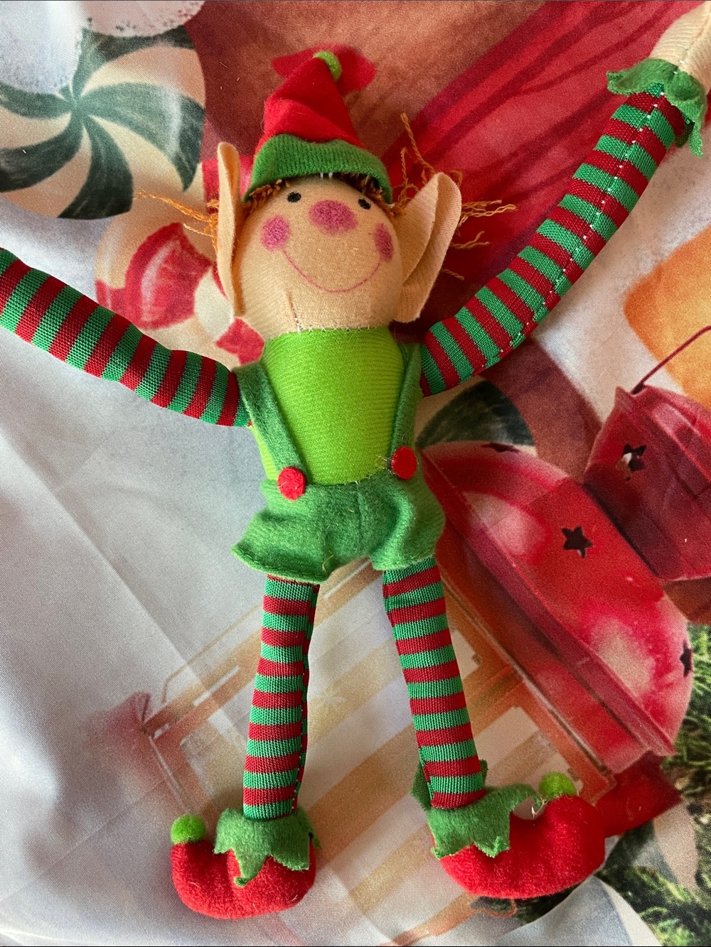 Festive Green & Red Elf Holiday Plush Decorations - Picture 4 of 6